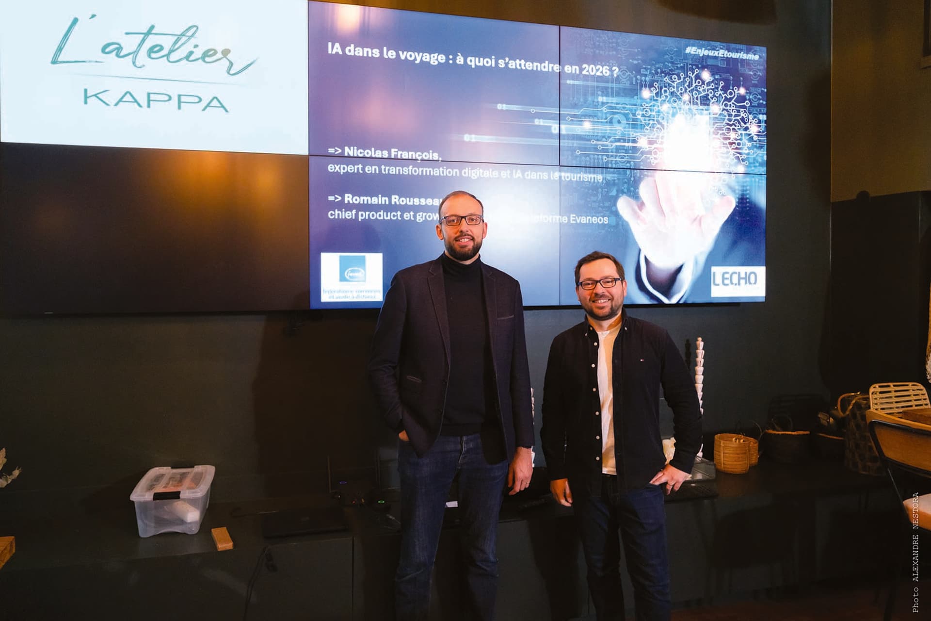 Nicolas François et Romain Rousseau, les deux speakers des Enjeux E-tourisme.