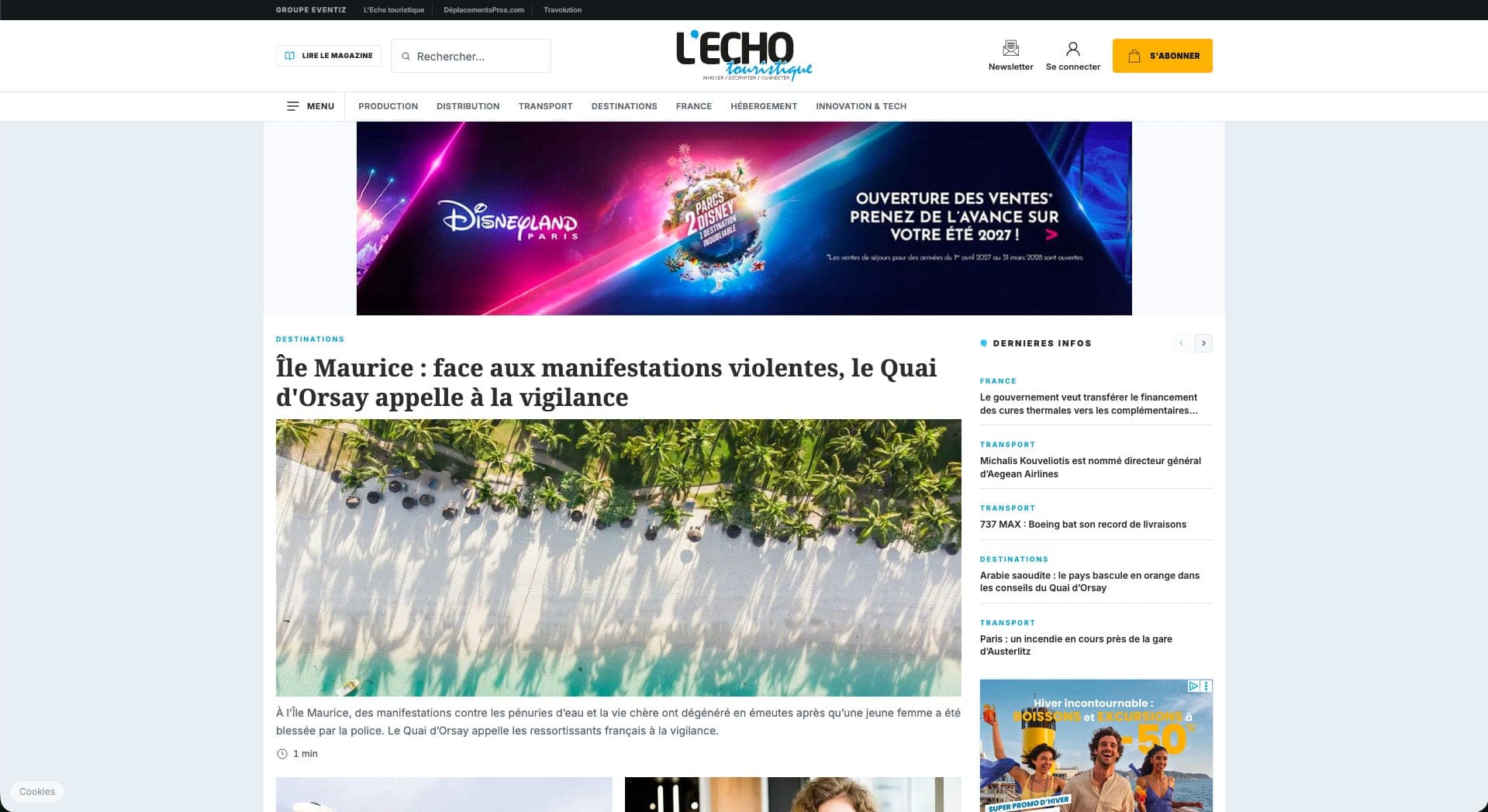 Projection du masthead