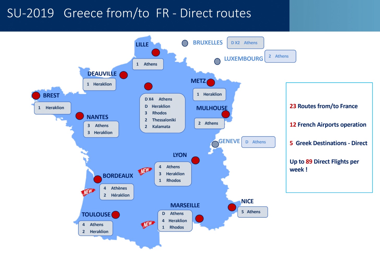 Carte des aéroports Aegean