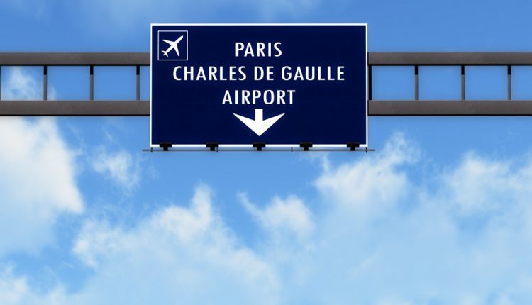 panneau de signalisation pour l'aéroport CDG