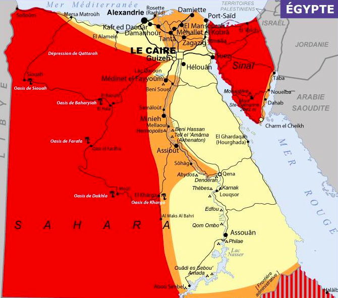 CARTE ZONES VIGILANCE EGYPTE