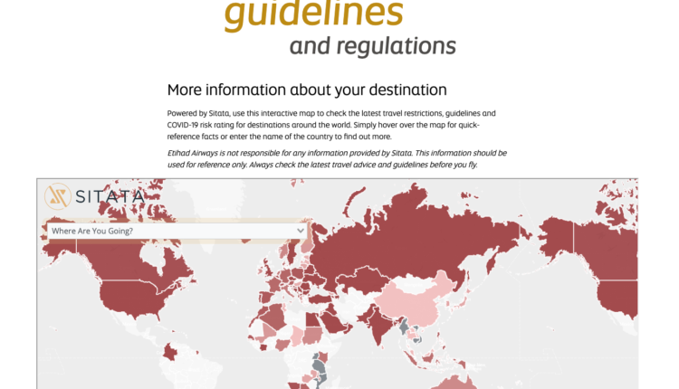 Etihad Airways lance une carte interactive sur la situation relative au Covid