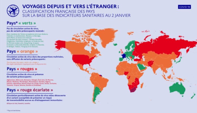 Voyage : la carte actualisée des pays verts, orange, rouges, rouges écarlates 18 décembre 2021