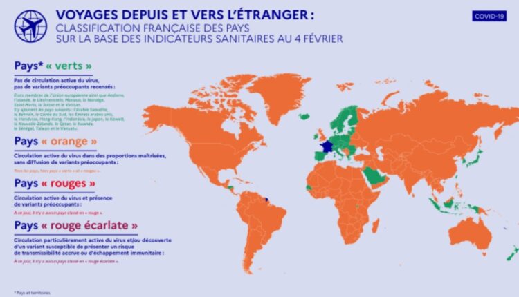 Voyage : la carte actualisée des pays verts, orange, rouges, en date du 4 février 2022